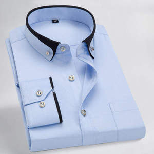 เสื้อเชิ้ตผ้าฝ้ายแบบทางการสำหรับผู้ชาย แขนยาว สวมใส่ทำงาน ทรงเข้ารูป มีกระเป๋า ไม่ต้องรีด สีพื้นเรียบ จำหน่ายจำนวนมาก - Product Image 4