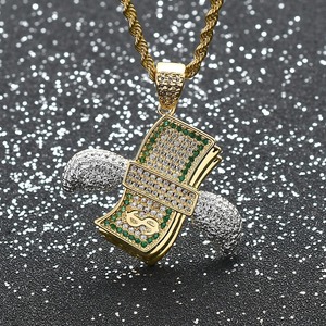 Collar con Colgante de Oro Estilo Hip Hop, con Diamantes en Forma de Dólar, Regalo de Aniversario - Product Image 4