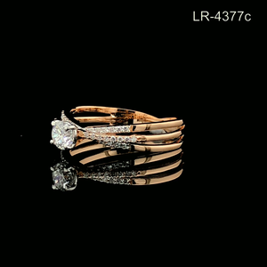 แหวนหมั้นเพชรทรงกลมเจียระไนแบบบริลเลียนท์ทองคำชมพู 14K สำหรับผู้หญิง ของขวัญวันครบรอบแต่งงาน งานเลี้ยง หรือโอกาสพิเศษ - Product Image 4