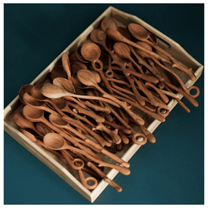 Wooden <b>spoon</b> created from solid natural wood for cooking stirring and <b>serving</b> food in kitchen use, Vietnam origin product - Product Image 4