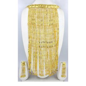 Martasha designer islamique ramadan spécial plaqué or EAU bijoux spécial dubai bijoux collier boucle d'oreille ensemble arabe bijoux - Product Image 5