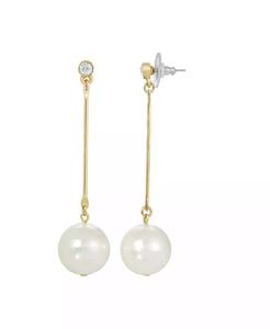 Orecchini pendenti con perle finte lineari color oro |   2028 - Product Image 1