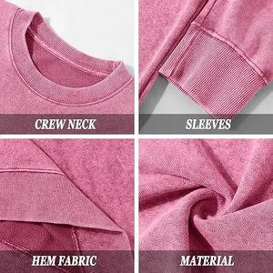 Sudadera de Cuello Redondo para Hombre, Lavado Ácido, 100% Algodón, Transpirable, Anti-Pilling, Anti-Arrugas, Secado Rápido, Duradera - Product Image 4