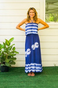 Newly Designed Trendy V-neck Tie Dye <b>A</b>-<b>Line</b> Maxi <b>Dress</b> Multi-Colored Solid <b>Pattern</b> Cute Style Sleeveless Cotton Natural Waist - Product Image 3