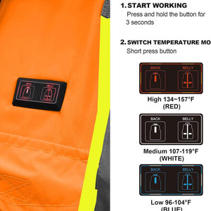 Chaqueta de Trabajo de Alta Visibilidad para Hombre, Reflectante, de Poliéster, Impermeable, Resistente al Viento, Uniforme de Seguridad con Capucha Desmontable - Product Image 3