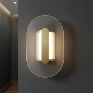 Modern Oval Glass <b>Wall</b> <b>Sconce</b> LED <b>Wall</b> Lamp Bedroom Bedside <b>Light</b> - Product Image 2