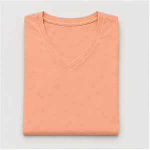 Womens <b>Peach</b> V Neck Elbow Sleeve Slim Fit T <b>Shirt</b> WTS-0189 - Product Image 5
