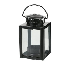 Magnífica Lámpara de Vela de Metal y Vidrio con Acabado Negro Brillante, Venta al por Mayor de Fábrica, para Decoración del Hogar - Product Image 4