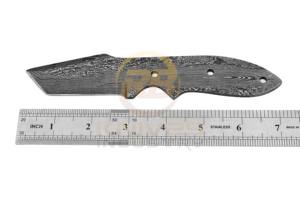 Lame de couteau de chasse à lame fixe en acier Damas, faite à la main, pleine longueur, pour le dépecage, pour la fabrication de couteaux utilitaires DIY et OEM - Product Image 3