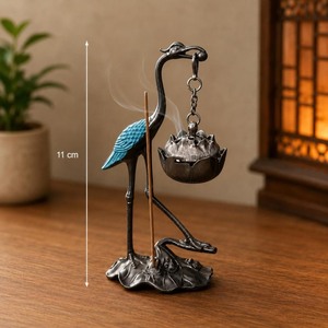 Soporte para Incienso en Forma de Grúa, el Más Vendido, Quemador de Incienso Colgante con Loto, Soporte Metálico - Product Image 4