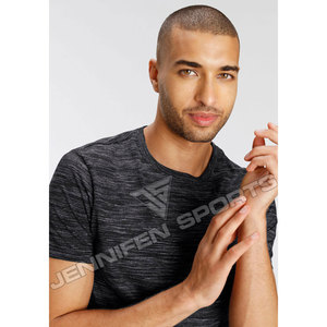 Camiseta Deportiva Personalizada con Logotipo Privado para Gimnasio, Ropa Deportiva, Tejido de Algodón/Poliéster Texturizado, Transpirable y de Secado Rápido para Hombre - Product Image 4