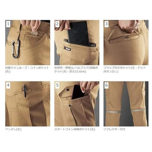 SALE Burtle 9072 Nylon/Cotton Stretch Twill <b>Cargo</b> <b>Work</b> Pants Durable Industrial Direct From Japan - Product Image 3