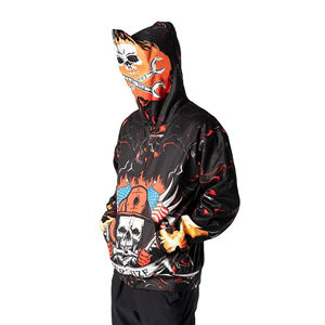 Sudadera con Capucha Deportiva Extra Grande Personalizada, Estilo Pullover, de Mezclilla, 100% Algodón Ecológico, con Estampado Digital Powder Puff, Bordada, para Otoño - Product Image 1