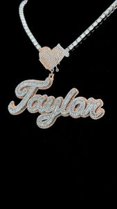 Nuevo nombre personalizado Baguette piedra grandes letras grandes Hip Hop colgante oro rosa y plata Bling Moissanite hombres Hip Hop colgante joyería - Product Image 4