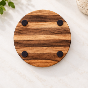 Juego de 4 posavasos redondos de madera de alta calidad de latón AK, posavasos de diseño de forro atractivo para decoración de mesa/utensilios de cocina - Product Image 4