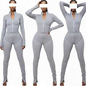 Conjunto Deportivo de Dos Piezas para Mujer, Chaqueta Corta y Pantalones para Correr, Conjuntos Deportivos con Cierre, Tallas Grandes, Trajes Deportivos Personalizados para Mujer - Product Image 1