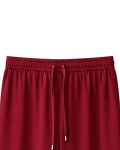 Pantalon de survêtement rouge personnalisé à jambe large pour femme, taille élastique avec cordon de serrage, décontracté, coupe ample, fabrication OEM, fournisseur en gros - Product Image 4
