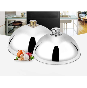 Cubierta para platos y recipientes de acero inoxidable de 2 piezas, de calidad premium, con logotipo personalizado, artesanía de nuevo diseño, herramienta de cocina a bajo precio. - Product Image 1