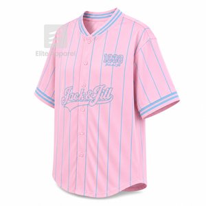 Camiseta personalizada J&J of America de manga corta con logo en la parte delantera, camisa a rayas de color azul cielo y rosa para ropa unisex griega - Product Image 2