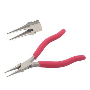 Alicates de punta de aguja de mandíbula lisa de 125mm, manijas de espuma mate de resorte para prensar pesca DIY, fabricación de joyas, artesanías, circlip articulado - Product Image 1