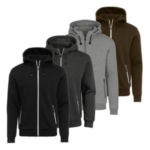 Sweat à capuche zippé intégral pour homme, doublé polaire Sherpa épais, classique, technique, écologique, anti-plis, pour l'hiver - Product Image 3