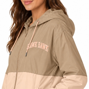 <b>Women</b> Hooded Windbreaker <b>Jacket</b> Lightweight Windbreaker Casual Outerwear Ribbed Bottom Front Logo Windproof Autumn Casual - Product Image 6