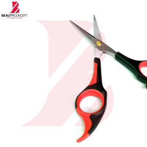 Ciseaux de barbier professionnels en plastique bicolore rouge et noir élégants pour hommes et femmes, vente en gros, pour salon de coiffure - Product Image 5