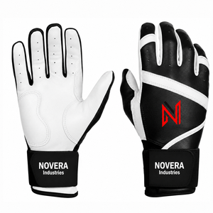 NOVERA INDUSTRIES ถุงมือตีเบสบอลสำหรับเด็กมืออาชีพ ซ้าย/ขวา หนังนุ่ม น้ำหนักเบา สวมใส่สบาย ปรับได้ - Product Image 1
