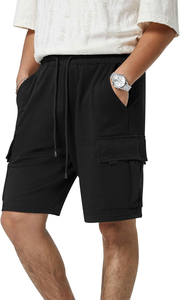 King Mcgreen Star Men's Casual Shorts Gym Summer Fitness Breathable Surfing Seaside Resort Mid 100% Cotton <b>Elastic</b> Solid Sports - Product Image 4