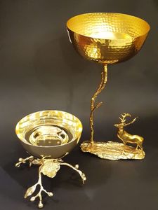 Recipiente Decorativo de Latón Hecho a Mano en India para Frutos Secos, Jarra Decorativa para la Decoración Festiva del Hogar - Product Image 4