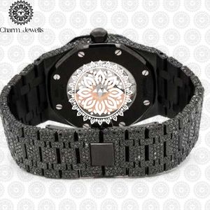 Montre de Luxe Charm Jewels en Acier Inoxydable, Cadran 40mm, Mouvement Mécanique Analogique, Lumineuse, Fermoir Déployant, Unisexe, Tendance, Étanchéité 10 ATM - Product Image 4