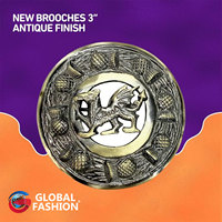 Broche écossaise traditionnelle en tissu écossais à motif Dragon des Highlands pour tenue de kilt, décorative, personnalisable OEM ODM