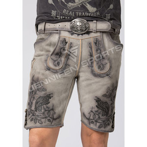 Pantalones Cortos de Cuero Vacuno y Ante Estilo Bávaro, Casuales, Ecológicos, Unisex, al por Mayor - Product Image 3