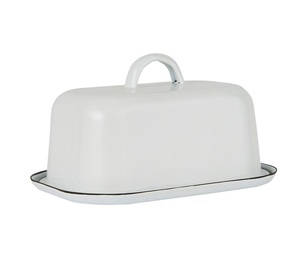 กล่องใส่เนยเคลือบสีพาสเทลพร้อมฝาโค้งเรียบ ถาดเสิร์ฟขนาดกะทัดรัด โต๊ะครัวทันสมัย ที่เก็บเนย ดีไซน์หรูหรา - Product Image 6