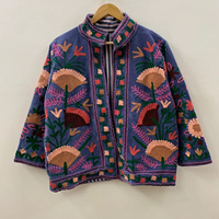 Veste en velours Suzani vintage la plus vendue, veste bomber courte bohème à fleurs, manteau chaud d'hiver, prix d'usine en gros