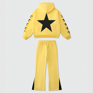 Custom Y2K Retro Tracksuit Printed Hoodie Baggy Flared Sweatpants Men Streetwear Outfit Loose Fit <b>Hip</b> Hop Fashion - Product Image 2