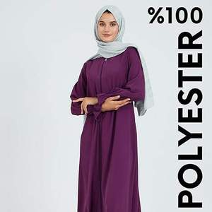 Top Quality Purple Color Zipper Plain Long Maxi Dress Abaya Robes With Hijab Breathable <b>Kaftan</b> Style Dress Outdoor Abayas Wears - Product Image 2