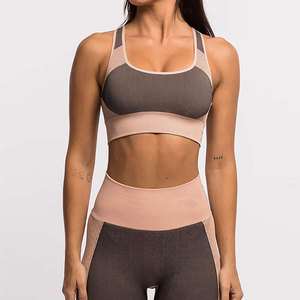 Women V-Neck Spaghetti Strap <b>Crop</b> <b>Top</b> Solid Color Breathable Yoga Tank <b>Top</b> Medium <b>Support</b> Seamless Activewear - Product Image 6