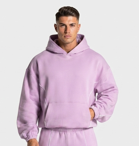 เสื้อฮู้ดดี้ผู้ชาย Orchid รุ่น Contrastline พร้อมโลโก้สั่งทำพิเศษ เสื้อสเวตเชิ้ตผู้ชายทรงโอเวอร์ไซส์ลำลอง ผ้าฟลีซพรีเมียม เสื้อฮู้ดดี้ผู้ชายแบบสวมหัว - Product Image 1