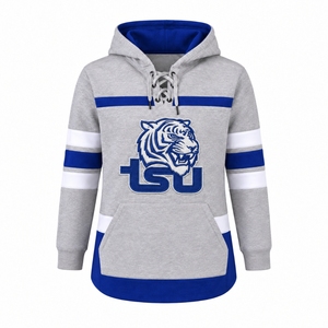 Sudadera con Capucha Personalizada para Equipo Universitario, Felpa Gruesa, Logotipo de Tigre Bordado, con Cordones, Sudadera Deportiva Universitaria - Product Image 1
