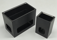 Porte-stylo en aluminium usiné CNC sur mesure, organisateur de bureau en métal anodisé noir pour un rangement de bureau haut de gamme