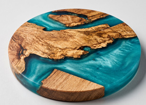 Customizable Size Square Wood Epoxy <b>Coasters</b>-Modern Design Eco-Friendly Durable Handmade Non-Toxic Food Grade No Holder <b>Set</b> - Product Image 2