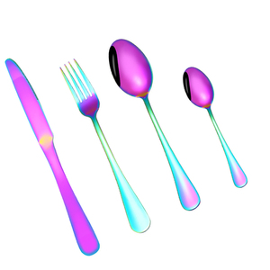 Modern Eco Friendly Durable Rainbow Flatware Set Stainless Steel <b>Knife</b> <b>Fork</b> Spoon Tableware Party Home Dining Rust Resistant - Product Image 3