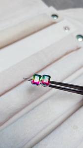 Boucles d'oreilles clous en doublet de quartz tourmaline pastèque, argent sterling 925, sans nickel, sans plomb, faites à la main, cadeau de fête pour femme - Product Image 2