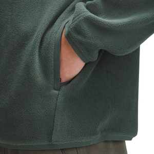 Sweat-shirts à fermeture éclair de haute qualité en coton épais, sweat-shirts à quart de zip en molleton bouclette, thermiques, personnalisables avec broderie - Product Image 5