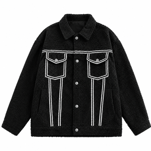Custom Men's Winter <b>Wool</b>/Viscose <b>Quilted</b> Jacket Full-Zip Breathable Windproof Anti-Bacterial Long Sleeve Turn-Down Collar - Product Image 1