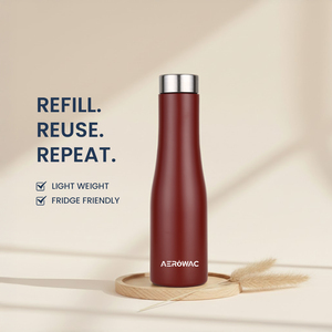 Bouteille isotherme élégante en acier inoxydable, réutilisable, avec ouverture facile pour boire, idéale pour les voyages et le sport. - Product Image 1