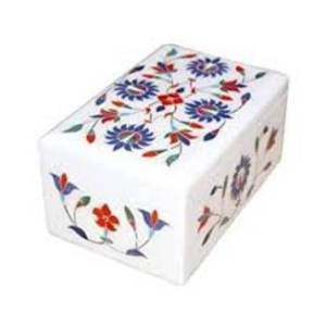 <b>Vintage</b> Luxurious Marble Trinket <b>Box</b> Handcrafted Intricate Inlay Design Brass Accents Pattern Paper Storing Necklaces Gifting - Product Image 1
