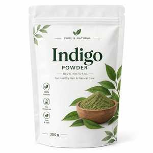 Poudre d'indigo premium 200g pour les soins capillaires naturels, à base de poudre d'indigo, favorisant l'hydratation des cheveux, les soins du cuir chevelu et la croissance. - Product Image 1