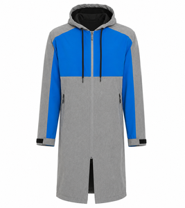 New Unisex Swimming Parka <b>Waterproof</b> Windproof <b>Long</b> Coat Fleece Lined Wave Print Zipper Closure Swim Team Training <b>Jacket</b> Hot - Product Image 3